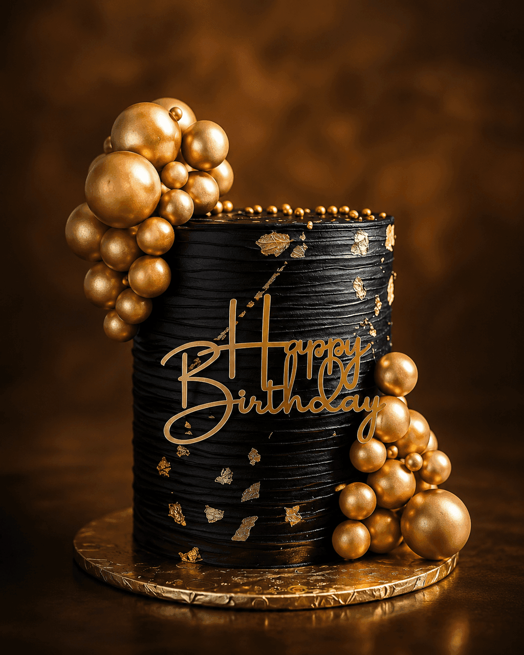 Black Gold Sphere Birthday