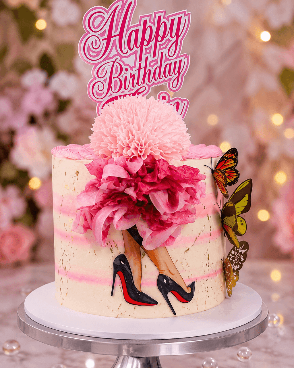 Pink Stiletto Butterfly